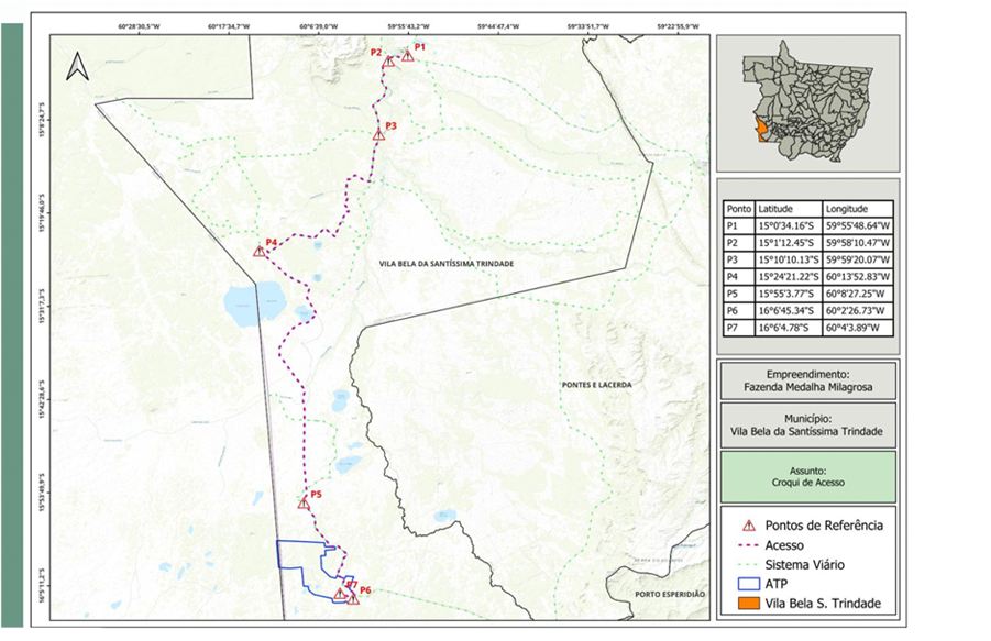 Mapa de localização da propriedade